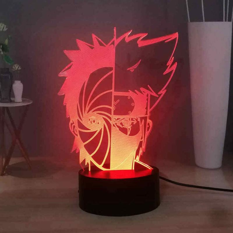 Photo 1 of Naruto LED Battery Night Lamp Mask Kakashi Sharingan Creative 3D Illusion Table Lamp USB Remote Kids Study Lamp Bedside Baby Sleeping Lamp Home Decor Light Children Birthday Christmas Present
