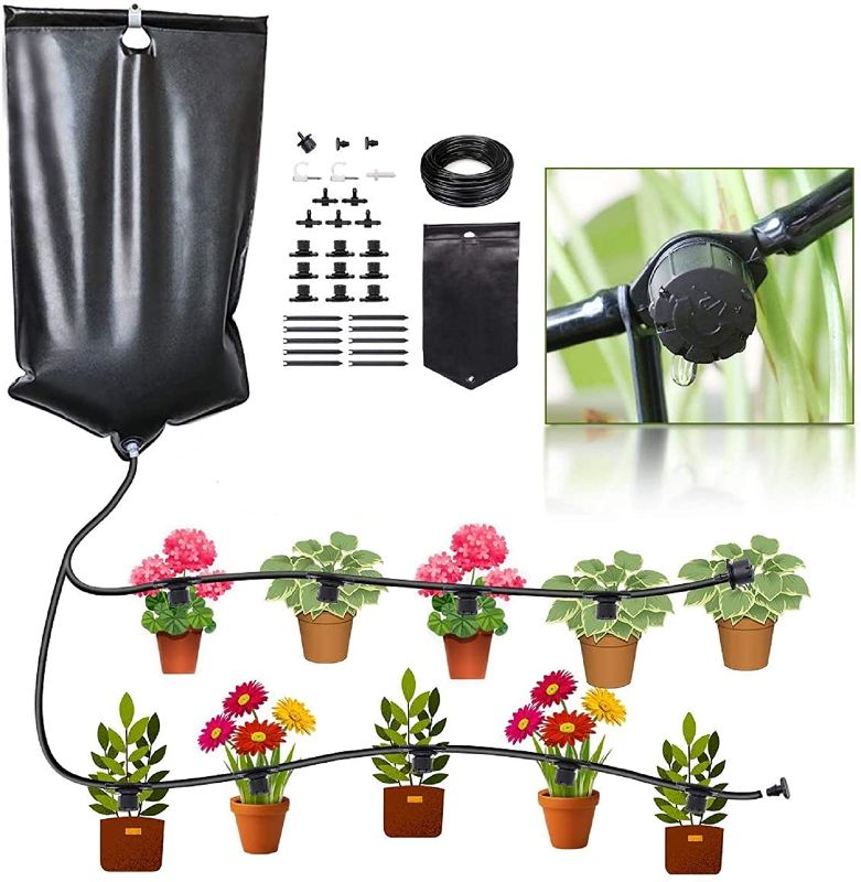 Photo 1 of 3x Indoor Self Watering System with 10L Water Bag, Gravity Fed Automatic Watering System for 10 Potted Plants, Great Helper for Vacation Plant Watering