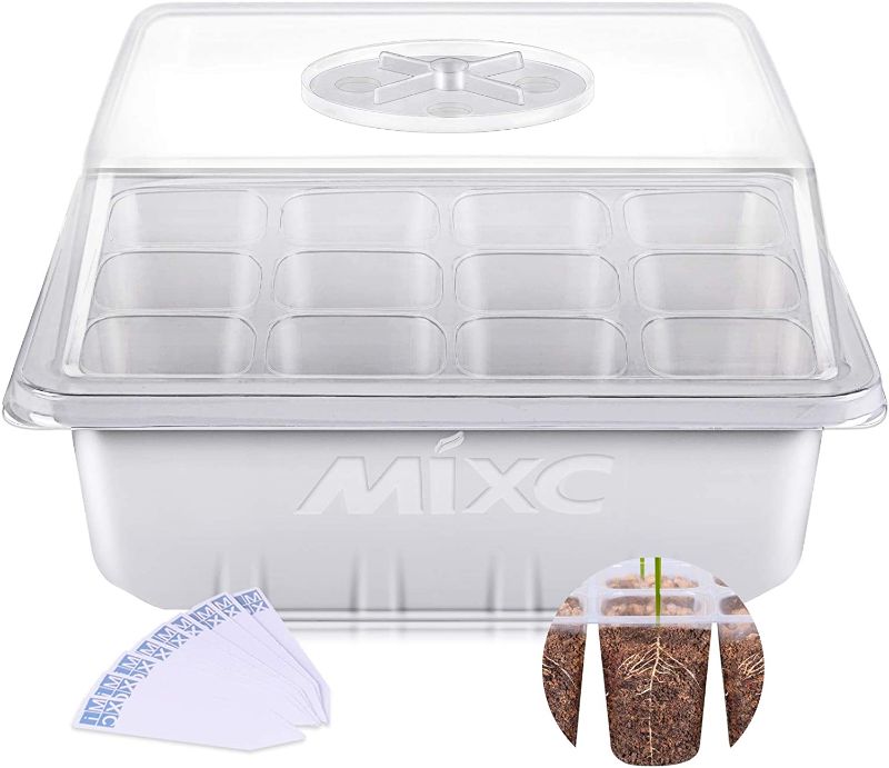 Photo 1 of 10 Pack Seed Starter Trays, Seedling Tray Plant Grow Kit Mini Propagator with Humidity Vented Dome and Base for Seeds Starting Greenhouse 