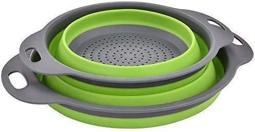 Photo 1 of Collapsible Colander Set of 2. (Green)