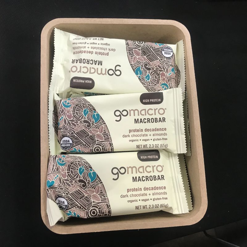 Photo 2 of GoMacro MacroBar Organic Vegan Protein Bars - Dark Chocolate + Almonds (2.3 Ounce Bars, 12 Count)
Best Before: September 13, 2021