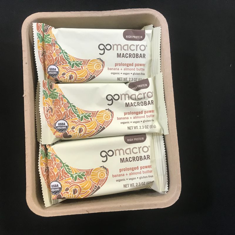 Photo 2 of GoMacro MacroBar Organic Vegan Protein Bars - Banana + Almond Butter (2.3 Ounce Bars, 12 Count)
Best Before: Aug. 2021