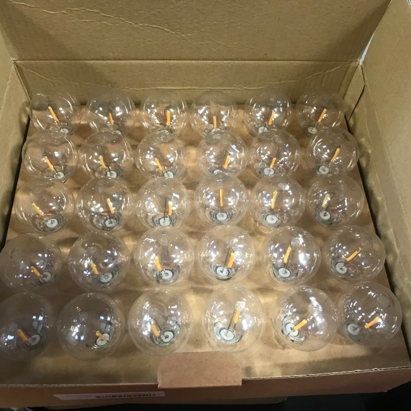 Photo 1 of Outdoor String Lights, WOWDSGN 29Ft G40 Globe Patio Lights with 33(3 Spare) Clear LED Bulbs, Waterproof PVC Hanging Lights for Patio Bistro Backyard Porch Base Garden Party Decor 2700K
