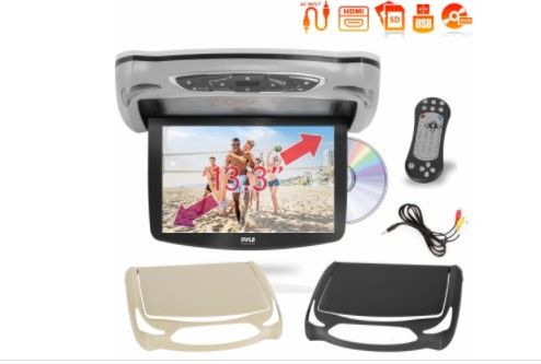 Photo 1 of Pyle PLRD146 Flip Down Roof Mounted 13.3 " LCD Screen Multimedia DVD CD Player
