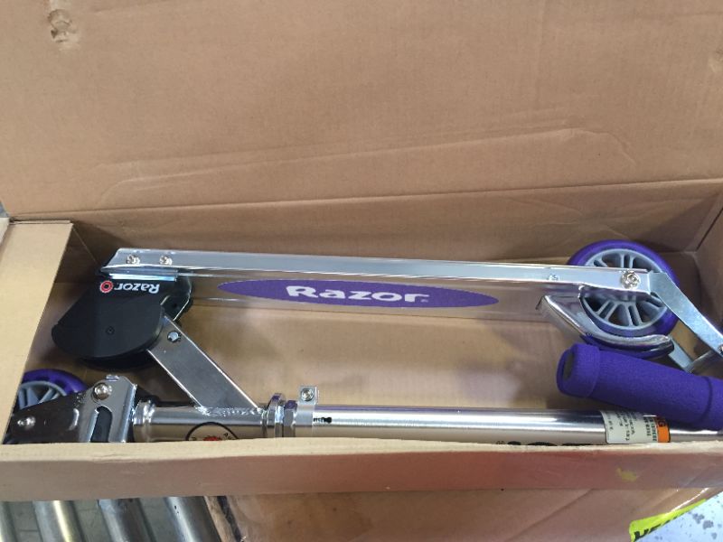 Photo 2 of Razor A2 Kick Scooter for Kids - Wheelie Bar, Front Suspension, Lightweight, Foldable, Aluminum Frame, and Adjustable Handlebars