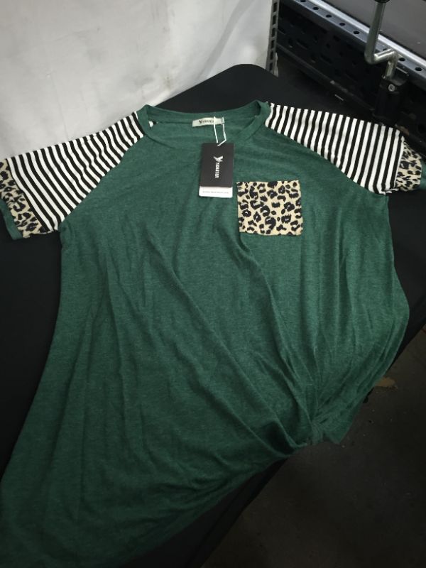 Photo 1 of WOMENS 2XL GREEN LEOPARD PRINT/BLACK AND WHITE STRIPES