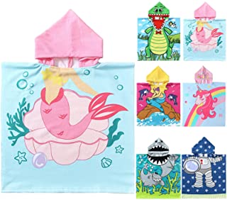 Photo 1 of 3 pack of NovForth Kids Beach Towel for Boys Girls, Mermaid Hooded Bath Towel Wrap