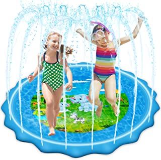 Photo 2 of VOROSY Upgraded 79" Sprinkler & Splash Play Mat, Splash Pad, Inflatable Summer Outdoor Sprinkler Pad