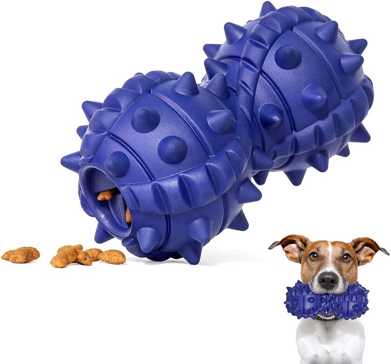 Photo 1 of Dog Chew Toy for Large Breed Aggressive Chewers, Interactive Dumbbell Leaking Dog Toys, Natural Rubber, Sturdy, Durable, for Medium Large Breeds