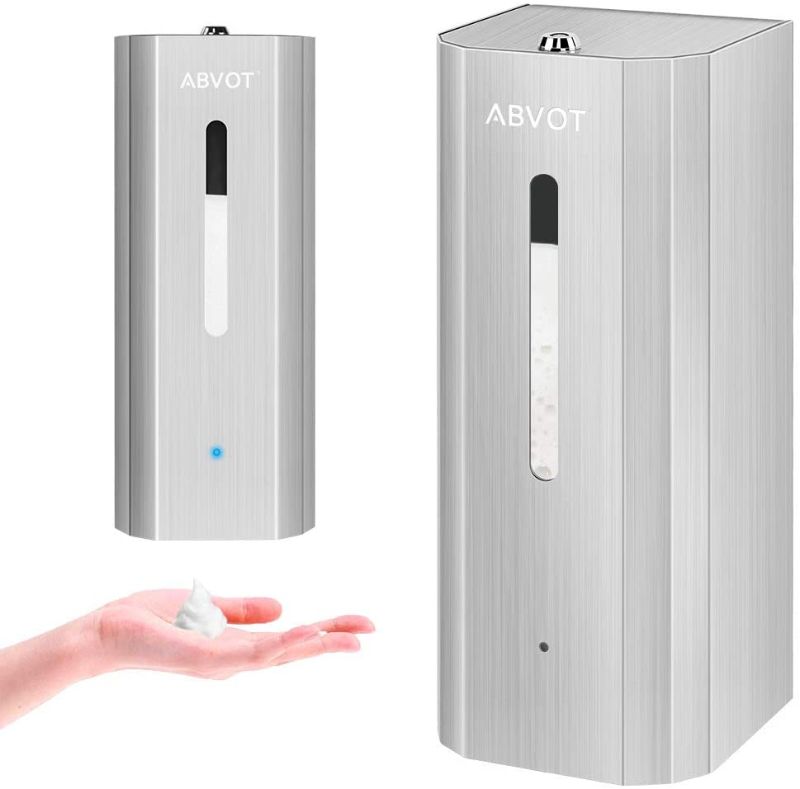 Photo 1 of ABVOT Foaming Hand Soap Dispenser, 33.8oz / 1000ml Automatic Soap Dispenser, Stainless Steel Touchless Soap Dispenser, Refillable Hand Sanitizer Dispenser, Battery Operated, Wall Mount