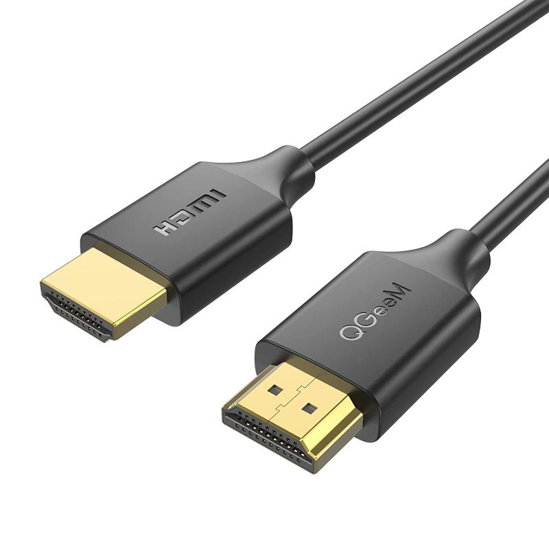 Photo 1 of HDMI Cable 4K 6FT,QGeeM High Speed HDMI 2.0 Cable 18Gbps,Ethernet HDMI Cord 32AWG, Supports 4K 60Hz HDR,Video 4K 2160p 1080p 3D HDCP 2.2 ARC-Compatible with UHD TV, Blu-ray, Projector,HDMI TV Cable PACK OF 2 SOLD AS IS 
