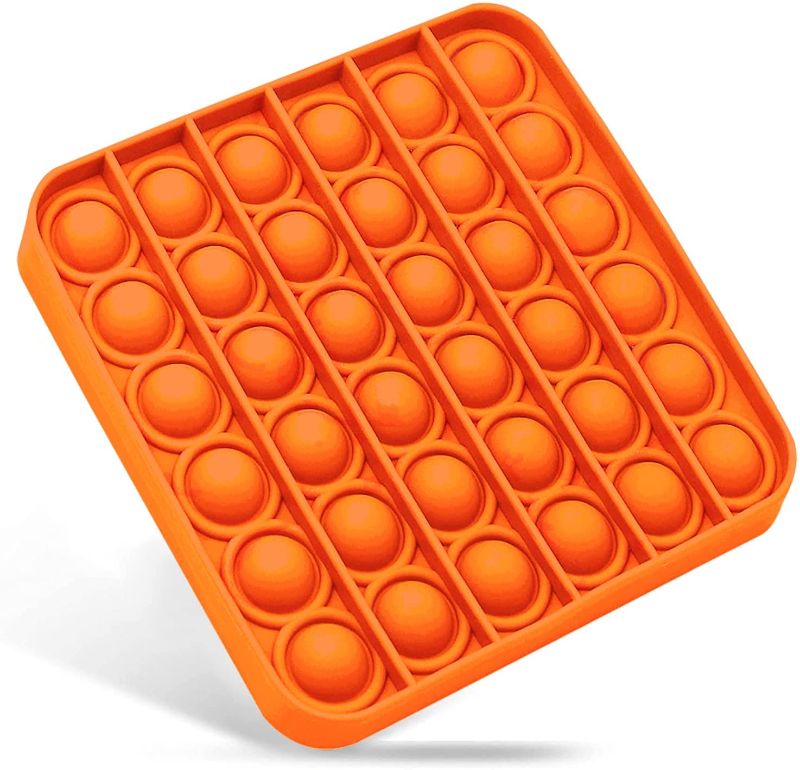Photo 1 of Push and Pop Bubble Fidget Sensory Toy, a Loud Side and a Quiet Side to Pop, Autism ADHD Special Needs Stress Reliever Silicone Squeeze Toy, a Great Way to Relax and Keep Kids Adults Busy, Orange