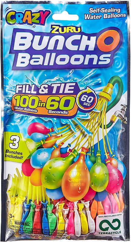 Photo 1 of Bunch O Balloons - 100 Rapid-Fill Crazy Color Water Balloons (3 Pack)