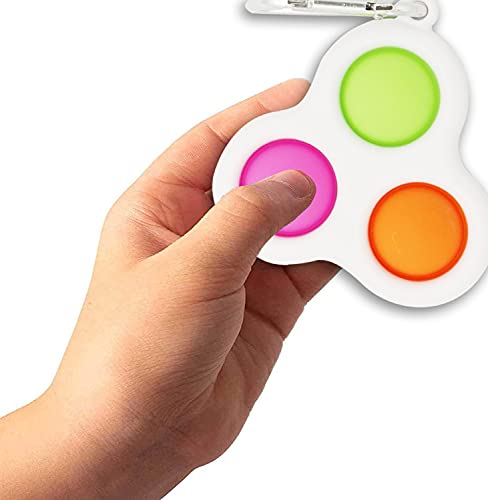 Photo 1 of  2PCS Simple Dimple Fidget Toy,Push Pop Bubble Fidget Sensory Toy Silicone Stress Reliever, Three-Color Sensory Keychain Toy
