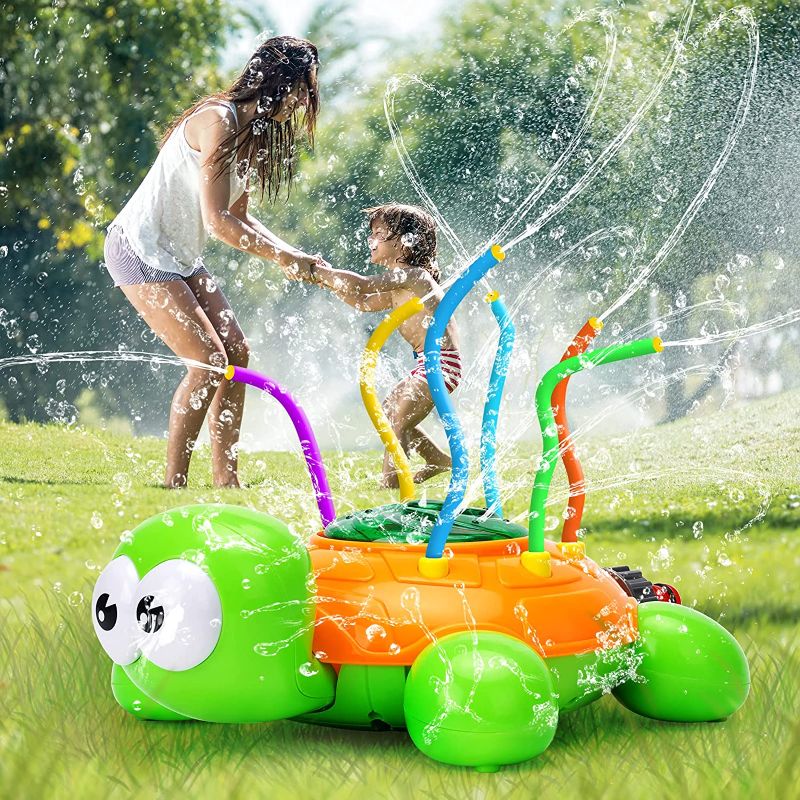 Photo 2 of Kids Sprinklers for Yard, Summer Outdoor Water Toy for Toddler, Yard Play Toys Turtle Sprinkler for Boys and Girls, Garden Hose Outside Lawn Backyard Splash Sprinkler Toy Children Gift
