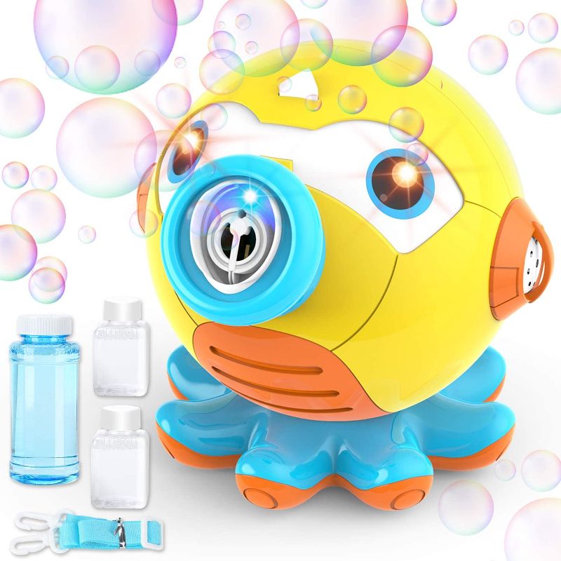 Photo 1 of Bubble Machine Blower for Toddlers/Kids, Octopus Automatic Bubble Blower Makes 3000+ Bubbles Per Minute, Indoor Outdoor Bubble Maker Toy Gift for Age 3+ Boys Girls Baby, 160 ml Bubble Machine Solution