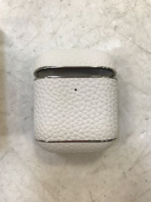 Photo 1 of AirPod Cases Cover Leather, AirPods Case Protective Shockproof Covers Compatible with Apple AirPods 1& 2nd Case (White)