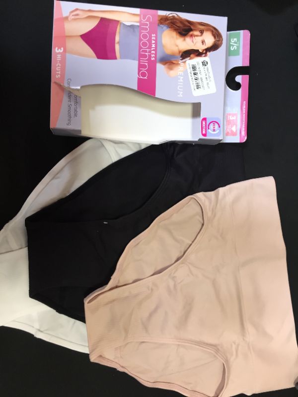 Photo 1 of Hanes Premium Women's Smoothing Seamless 3 Pack Hi-cut small--PACKAGED WAS OPENED --