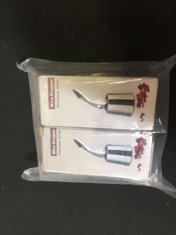 Photo 1 of 2 pack of stainless steel wine stopper toppers