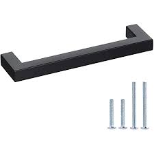 Photo 1 of 11 Pack Goldenwarm Black Square Bar Cabinet Pull Drawer Handle Stainless Steel Modern Hardware for Kitchen and Bathroom Cabinets Cupboard,Center to Center 5in(128mm) Kitchen Cupboard Handles
