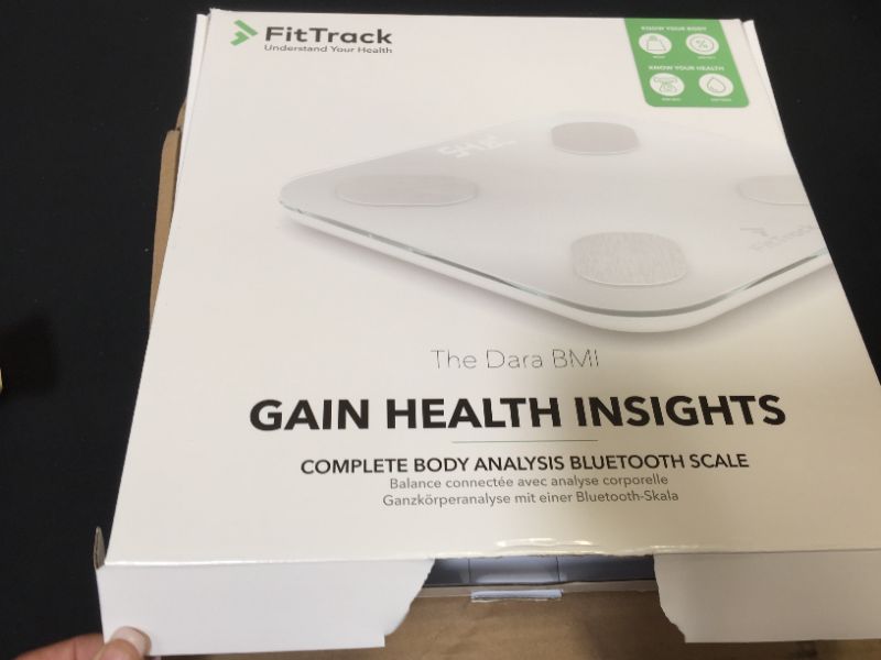 Photo 4 of FitTrack Dara Smart BMI Digital Scale - Measure Weight and Body Fat - Most Accurate Bluetooth Bathroom Scale-----  FABRIC SEALED