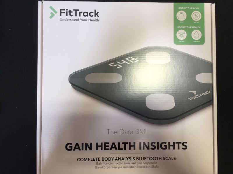 Photo 2 of FitTrack Dara Smart BMI Digital Scale - Measure Weight and Body Fat - Most Accurate Bluetooth Bathroom Scale