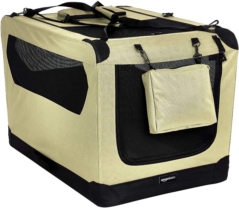 Photo 2 of Amazon Basics Folding Portable Soft Pet Dog Crate Carrier Kennel