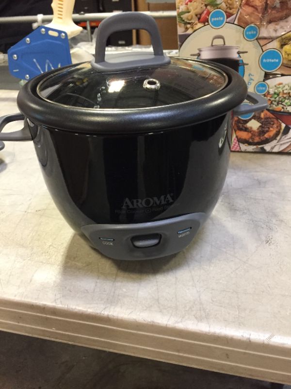 Photo 2 of Aroma 6-Cup Pot-Style Rice Cooker and Food Steamer, Black