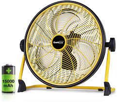 Photo 1 of Geek Aire Rechargeable Outdoor High Velocity Floor Fan,10'' Portable 7800mAh Battery Operated Fan with Metal Blade,360°Vertical Tilt, 24 h Run Time Cordless Fan for Camping Travel Tent Hurricane Home
