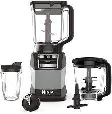 Photo 1 of Ninja AMZ493BRN Compact Kitchen System with Auto-iQ, Blender Food Processor Combo, Blend, Chop, Mix Doughs, 1200 Watts, Dishwasher safe 18 oz. Cup, black/grey
