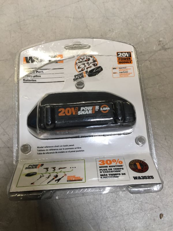 Photo 2 of Worx WA3525 20V Max 2.0 Ah Lithium-Ion Battery