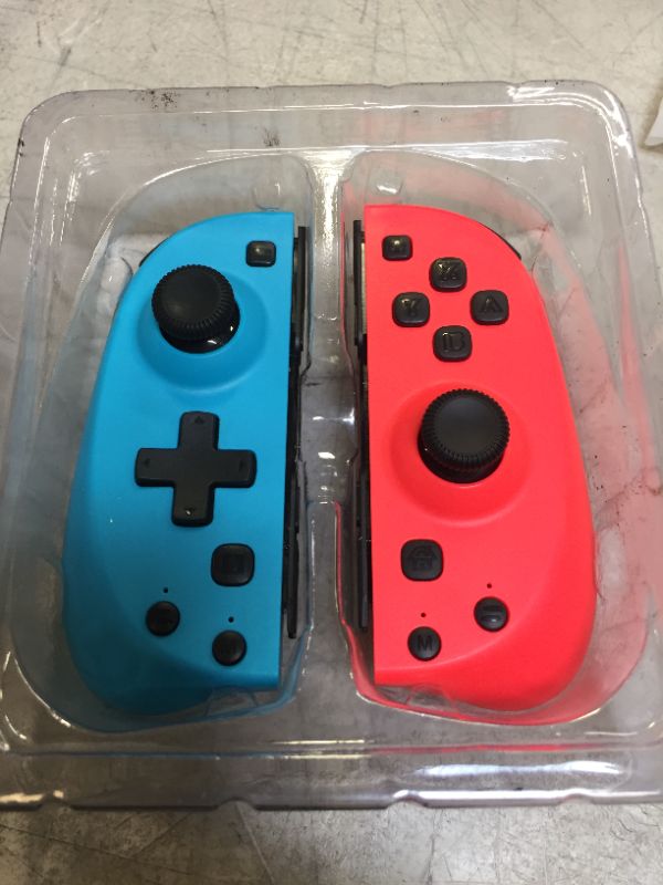 Photo 2 of KINVOCA C25 Joy Pad Controller for Nintendo Switch, Replacement for Switch Joycon, Wired/Wireless Switch Controller, Programmable Macros, Turbo, Motion Control & Dual Vibration, Red and Blue with Grip
