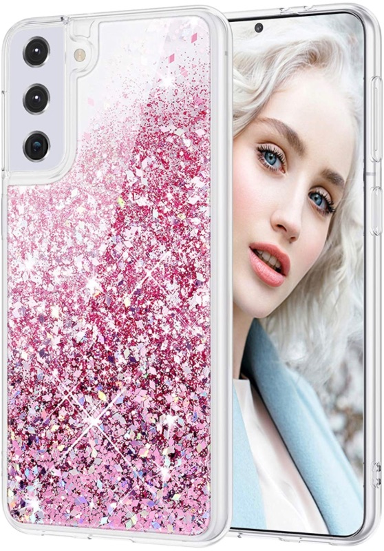 Photo 1 of Maxdara Galaxy S21 Plus Glitter Case, Galaxy S21 Plus Case for Girls Women Case Floating Bling Sparkle Luxury Glitter Liquid Case for Samsung Galaxy S21 Plus 6.7 inches (Rosegold 2 cases 