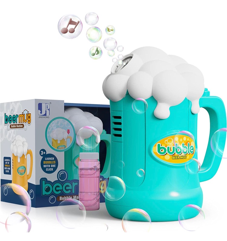 Photo 1 of Boomdio Automatic Bubble Machine for Kids, Beer Mug Toys Bubble Blower 2000+ Bubbles Per Minute with Music and Bubble Solution, Bubble Maker for Outdoor Birthday Party Wedding, Gifts for Toddlers