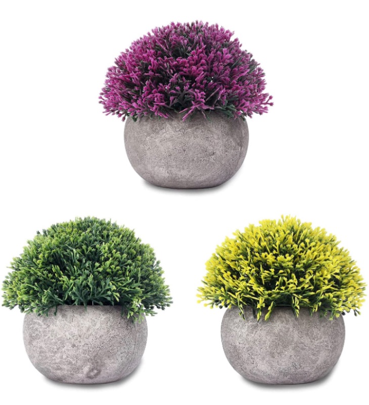 Photo 1 of 3pcs Mini Potted Plants Artificial, Small Artificial Plants for Home Decor Indoor and Office