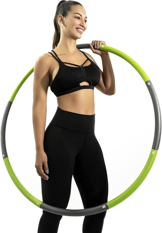 Photo 1 of Carbon Fitness Weighted Exercise Hoola Hoop for Adults - Soft, Smooth and Easy to use Workout Hoop, Weight Loss and Fitness Trainer, 8 Section Detachable and Size Adjustable 2lb Hula Hoop Design