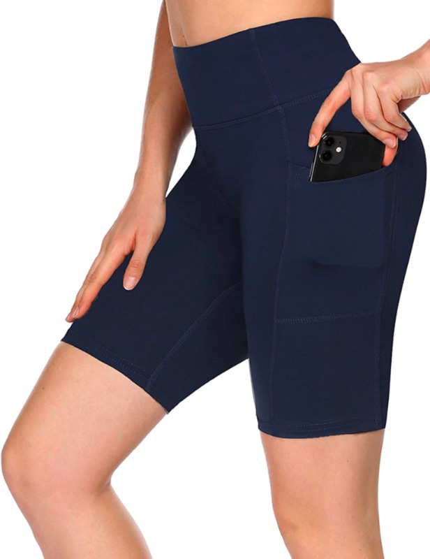 Photo 1 of COOrun Women Athletic Shorts High Waist Yoga Shorts Workout Running Compression Exercise Shorts Side Pockets size Small 