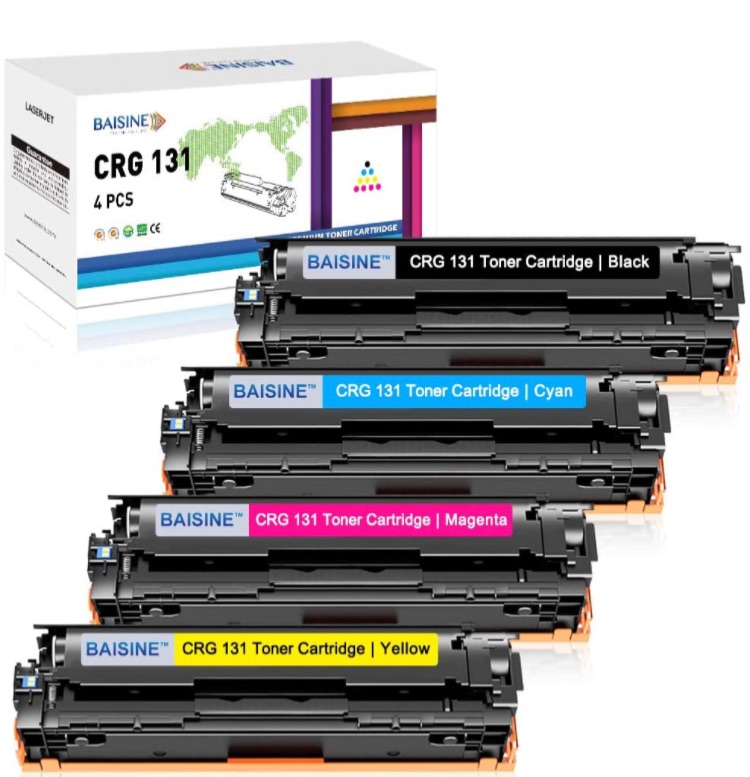 Photo 1 of BAISINE Compatible MF8280Cw Toner Cartridge Replacement for Canon 131 131H Toner for Canon ImageCLASS MF628Cw MF8280Cw LBP7110Cw MF624Cw MF8280 Laser Printer Ink (Black, Cyan, Magenta, Yellow, 4 Pack)