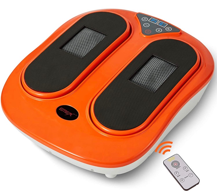 Photo 1 of EMER Foot Massager Machine with Remote Control, Adjustable Vibration Speed Electric Foot Massager-Shiatsu Deep Kneading, Increases Blood Flow Circulation Foot and Leg Massager (Orange)