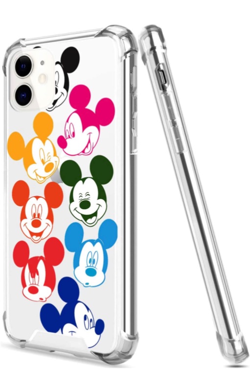Photo 1 of Crystal Clear iPhone 11 Case with 4 Corners Shockproof Protection,Cute Cartoon Design Soft TPU Bumper and Anti-Scratch PC Back Protective Cover Cases for Men and Women (Colourful-Mickey)