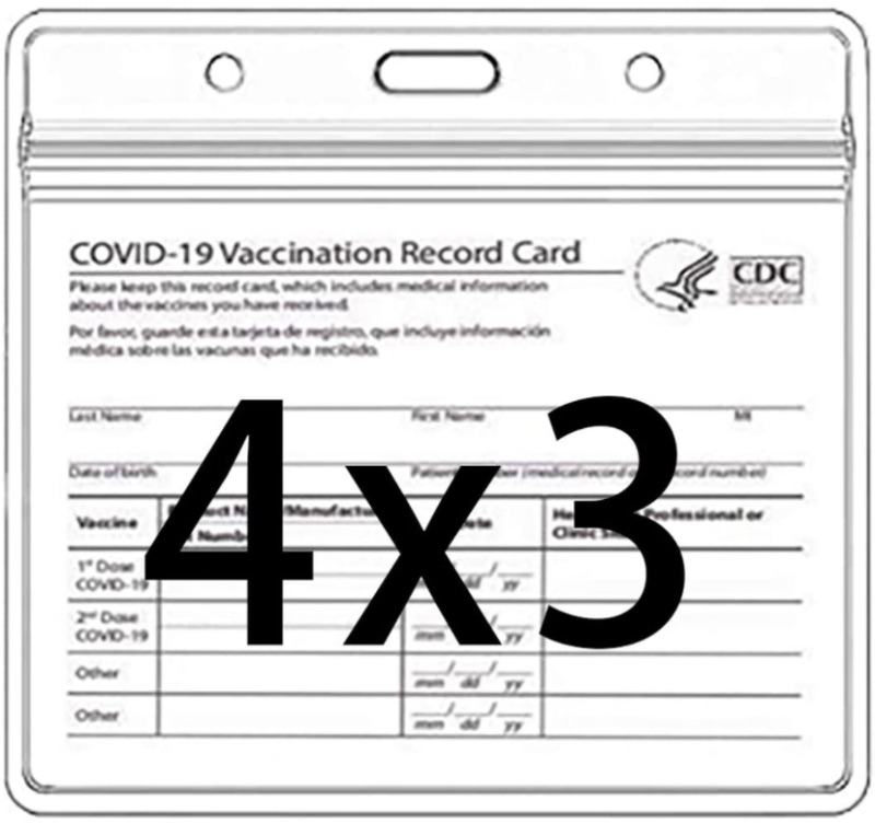 Photo 1 of CDC Covid Vaccination Card Protector 4 X 3 in Immunization Record Vaccine Horizontal ID Card Name Tag Badge Cards Holder Clear Vinyl Plastic Sleeve with Waterproof Type Resealable Zip (20 Pack)