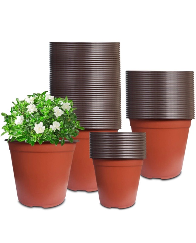 Photo 1 of 80 Pcs 6 Inch Plastic Seedlings Plants Nursery Pots, Planter Nursery Pots Plant Container Suitable for Indoor, Outdoor, Garden,Yard and Park