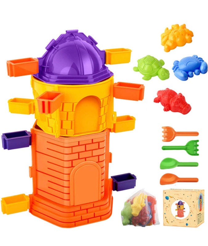 Photo 1 of Beach Sand Toys Set for Kids Toddlers, 27Pcs Sand Castle Mold Toys with Mesh Bag,Beach Castle Building Set,Animal Molds Shovel Rakes Tool Kit Birthday Gift for Boys Girls 3 4 5 6 7 8 9 10 Years Old