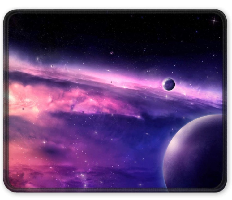 Photo 1 of Auhoahsil Mouse Pad, Square Outer Space Mousepad Anti-Slip Rubber Mouse Mat with Durable Stitched Edge for Gaming Office Laptop Computer PC Men Women Kids, 11.8 x 9.8 Inch, Galaxy Planet Design 2 mouse pads