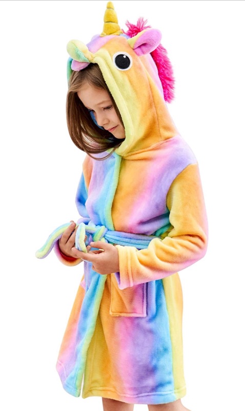 Photo 1 of Doctor Unicorn Soft Unicorn Hooded Bathrobe Sleepwear - Unicorn Gifts for Girls size 5-6