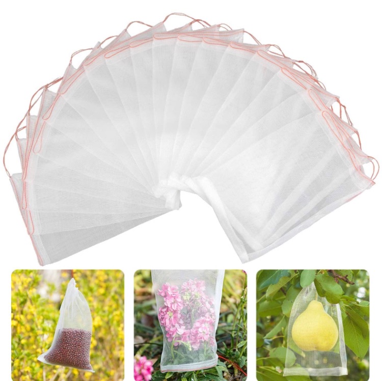 Photo 1 of Blasoul Garden Fruit Protection Bags, 6x10 inch Garden Netting Bag Garden Plants and Fruit Cover Mesh Netting, Nylon Mesh Reusable Bird Netting Barrier Screen for Protecting Vegetable Flower (30 Pack)