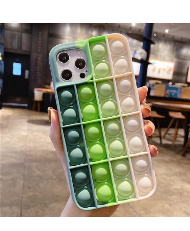 Photo 3 of Fidget Toy Phone Case,Push Poppit Bubble Fidget Sensory Toy Protective Case Compatible with iPhone 11-12 (Multicolor01, for iPhone Xs)