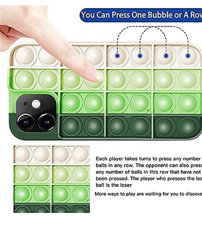 Photo 7 of Fidget Toy Phone Case,Push Poppit Bubble Fidget Sensory Toy Protective Case Compatible with iPhone 11-12 (Multicolor01, for iPhone Xs)