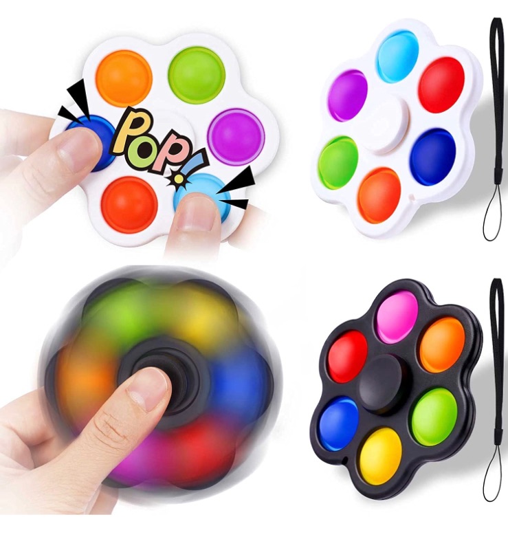 Photo 1 of NiHealth 2PCS 2-in-1 Pop Fidget Spinners with Lanyards 6-Bubble Push Bubble Fidget Sensory Toy Stress Relief Anti-Anxiety Fidget Toy for Kids and Adult (Black + White

Guffo Fidget Toy, Figetget Toys for Adults Kids, Sensory Toys for Autism Anxiety Reliev