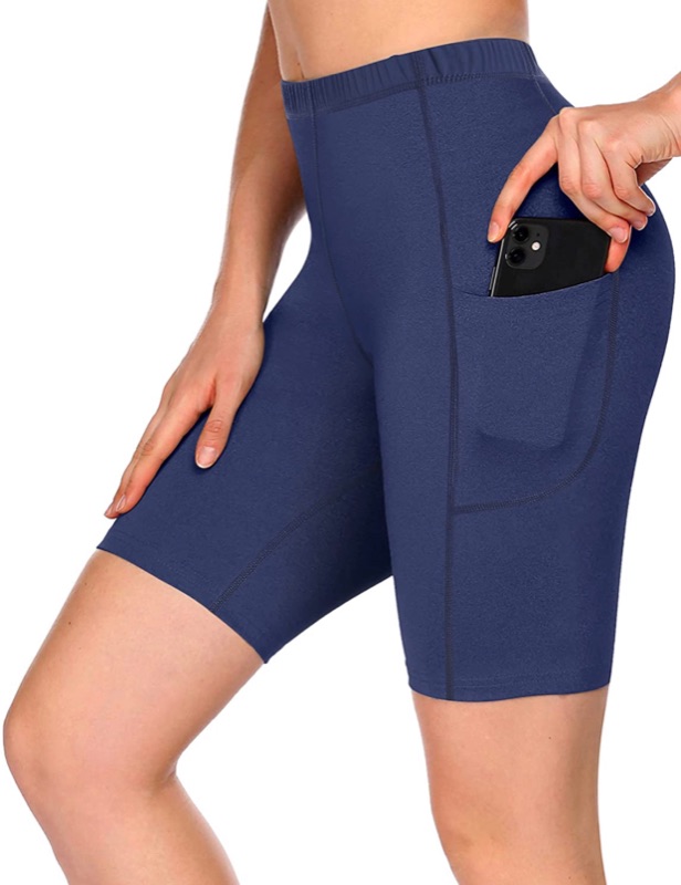 Photo 1 of COOrun Women Athletic Shorts High Waist Yoga Shorts Workout Running Compression Exercise Shorts Side Pockets I Size Small